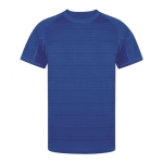 T-shirt sport unisexe en 100% polyester, motif rayé 135 g/m² couleur bleu première vue