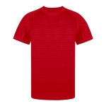 T-shirt sport unisexe en 100% polyester, motif rayé 135 g/m² couleur rouge première vue