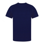 T-shirt sport unisexe en 100% polyester, motif rayé 135 g/m² couleur bleu marine première vue