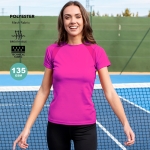 T-shirt technique femme 100% polyester respirant 135 g/m² couleur blanc