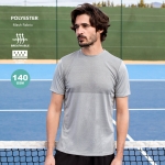 T-shirt technique 100% polyester avec double ton 140 g/m² couleur blanc