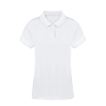 Polo femme blanc 100% coton avec 2 boutons assortis 220 g/m² couleur blanc première vue