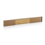 Règle en bambou épaisse à design double face multi-mesures 30cm couleur marron vue avec boîte