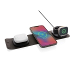Chargeur de voyage sans fil avec logo, capacité 3 appareils simultanés couleur gris cinquième vue