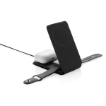 Chargeur sans fil 3-en-1 pliable avec aimant vertical pour téléphones couleur noir sixième vue