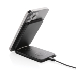 Chargeur sans fil 3-en-1 pliable avec aimant vertical pour téléphones couleur noir huitième vue