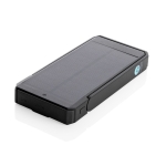 Powerbank en plastique recyclé à panneau de charge solaire 10 000 mAh couleur noir quatrième vue