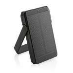 Powerbank en plastique recyclé à panneau de charge solaire 5 000 mAh couleur noir