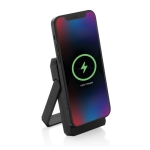 Powerbank en plastique recyclé à panneau de charge solaire 5 000 mAh couleur noir troisième vue