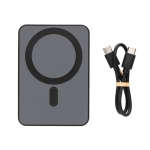 Powerbank sans fil avec aimant et indicateur de puissance 5 000 mAh couleur noir quatrième vue