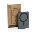 Powerbank sans fil avec aimant et indicateur de puissance 5 000 mAh couleur noir vue avec boîte