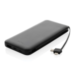 Powerbank avec indicateurs de puissance et câble de type-C 10 000 mAh couleur noir deuxième vue