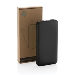 Powerbank avec indicateurs de puissance et câble de type-C 10 000 mAh couleur noir vue avec boîte
