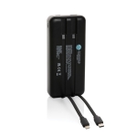 Batterie externe avec câble de type-C et iOS intégrés 20 000 mAh couleur noir deuxième vue