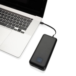 Batterie externe avec câble de type-C et iOS intégrés 20 000 mAh couleur noir troisième vue