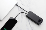 Batterie externe avec câble de type-C et iOS intégrés 20 000 mAh couleur noir