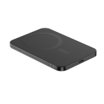 Powerbank magnétique en aluminium recyclé avec aimant 3 000 mAh couleur noir