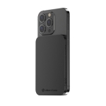 Powerbank magnétique en aluminium recyclé avec aimant 3 000 mAh couleur noir troisième vue