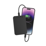 Powerbank magnétique en aluminium recyclé avec aimant 3 000 mAh couleur noir cinquième vue