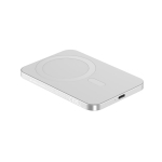 Powerbank magnétique en aluminium recyclé avec aimant 3 000 mAh couleur argenté