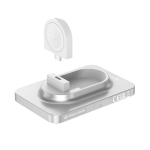 Powerbank 2-en-1 avec aimant et chargeur de montre 5 000 mAh couleur argenté vue 13