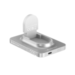 Powerbank 2-en-1 avec aimant et chargeur de montre 5 000 mAh couleur argenté vue 16