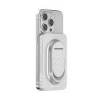 Powerbank 2-en-1 avec aimant et chargeur de montre 5 000 mAh couleur argenté cinquième vue