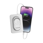 Powerbank 2-en-1 avec aimant et chargeur de montre 5 000 mAh couleur argenté huitième vue