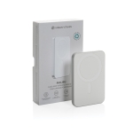 Powerbank 2-en-1 avec aimant et chargeur de montre 5 000 mAh couleur argenté vue avec boîte