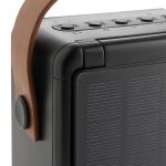 Enceinte sans fil avec panneau solaire, poignée et lampe LED couleur noir vue 11