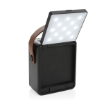 Enceinte sans fil avec panneau solaire, poignée et lampe LED couleur noir quatrième vue