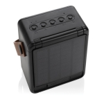 Enceinte sans fil avec panneau solaire, poignée et lampe LED couleur noir neuvième vue