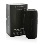 Haut-parleur sans fil résistant à l'eau avec double subwoofers 30W couleur noir vue avec boîte