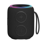 Haut-parleur sans fil résistant à l'eau avec double subwoofers 16W couleur noir quatrième vue