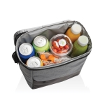 Sac isotherme en RPET à poche frontale, capacité 12 canettes couleur gris deuxième vue