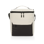 Sac isotherme en RPET à poche frontale, capacité 12 canettes couleur blanc cassé troisième vue