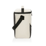 Sac isotherme en RPET à poche frontale, capacité 12 canettes couleur blanc cassé quatrième vue