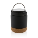 Boîte à lunch thermique en acier inoxydable recyclé anti-fuite 400ml couleur noir