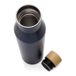 Bouteille thermos en inox recyclé avec bouchon anti-fuite 650ml couleur bleu deuxième vue