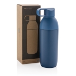 Bouteille thermos en acier inoxydable avec couvercle démontable 540ml couleur bleu vue avec boîte
