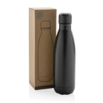 Bouteille en acier inoxydable recyclé pour boissons froides 500ml couleur noir vue avec boîte