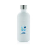 Bouteille en acier inoxydable recyclé avec système anti-fuite 800 ml couleur blanc avec zone d'impression