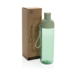 Bouteille en RPET avec bouchon démontable et dragonne 600ml couleur vert vue avec boîte