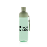 Bouteille en RPET avec bouchon démontable et dragonne 600ml couleur vert avec zone d'impression