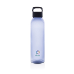Bouteille en RPET pour la salle de sport à bouchon à vis 650ml couleur bleu marine vue avec logo