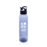 Bouteille en RPET pour la salle de sport à bouchon à vis 650ml couleur bleu marine avec zone d'impression
