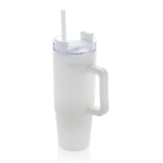 Mug thermique en plastique recyclé avec couvercle à 3 voies 900ml couleur blanc