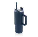 Mug thermique en plastique recyclé avec couvercle à 3 voies 900ml couleur bleu marine