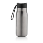 Mini-bouteille avec bouchon anti-fuite et dragonne de transport 150ml couleur argenté quatrième vue