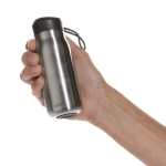Mini-bouteille avec bouchon anti-fuite et dragonne de transport 150ml couleur argenté huitième vue
